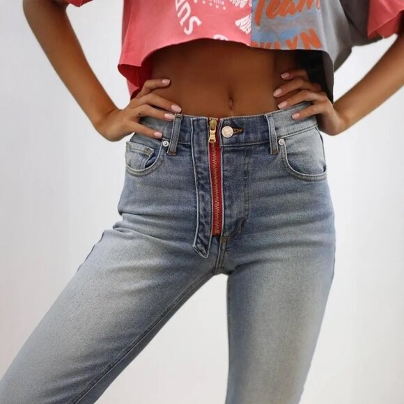 Vintage Y2K Revice Heart Patch Highwaist Skinny Jeans - Picture 7 of 7